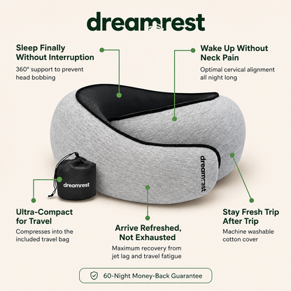 DreamRest | Memory Foam Travel Pillow